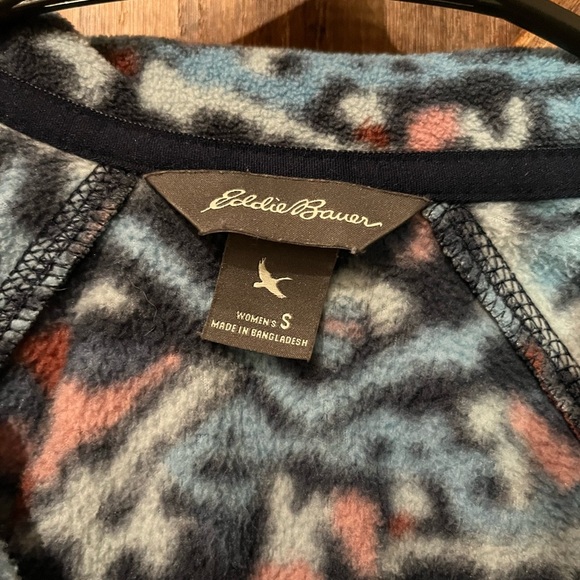 Eddie Bauer Fleece Pullover Women's Small S Quarter Zip Abstract Print - Picture 2 of 3
